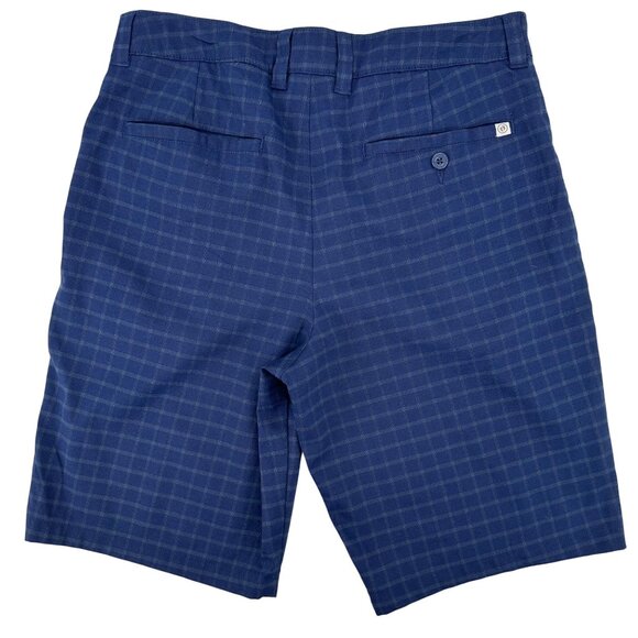 Hang Ten Mens Blue Checkered Shorts Size 32 Polyester Viscose Blend - Picture 2 of 8